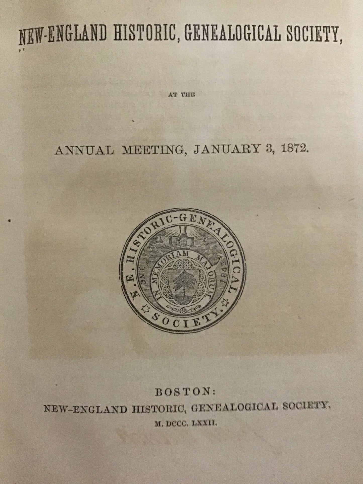 1872 New England historical and genealogical society