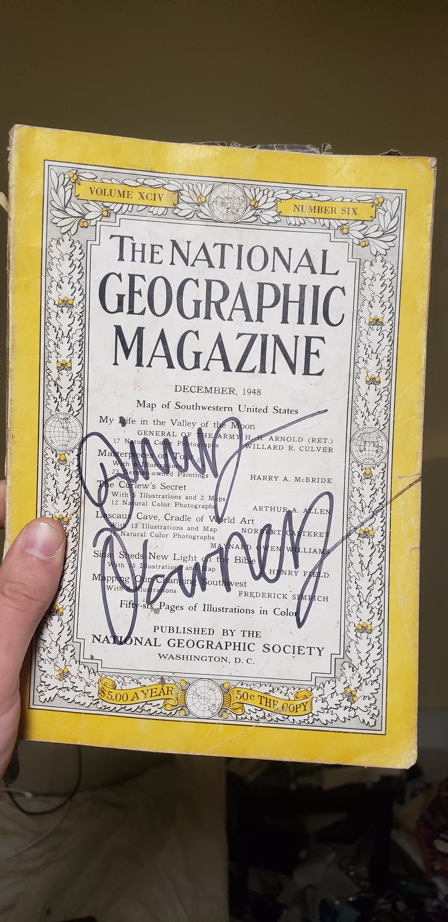 Signed 1940s National Geographic