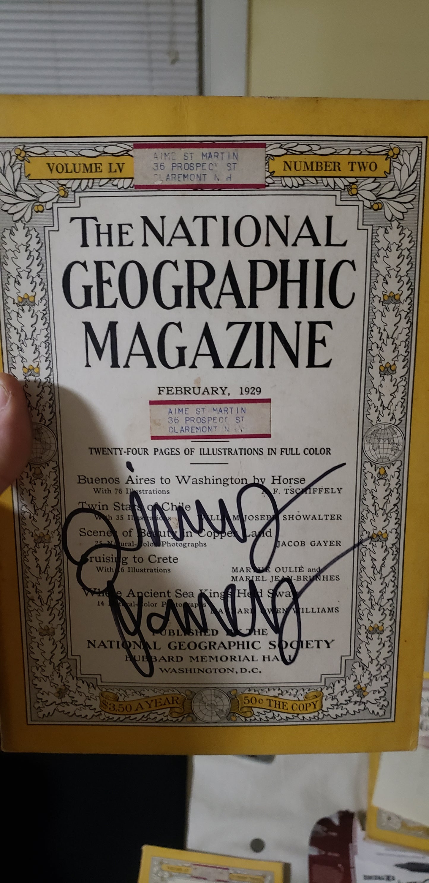 Signed 1920s National Geographic