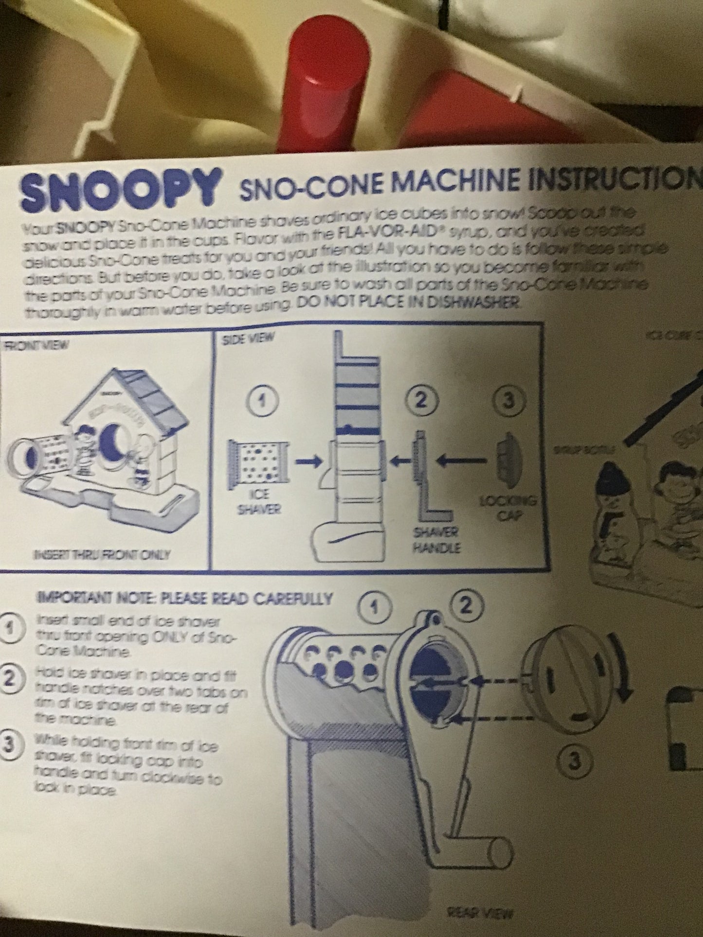 1965 Snoopy Sno-Cone Machine In Box Signed