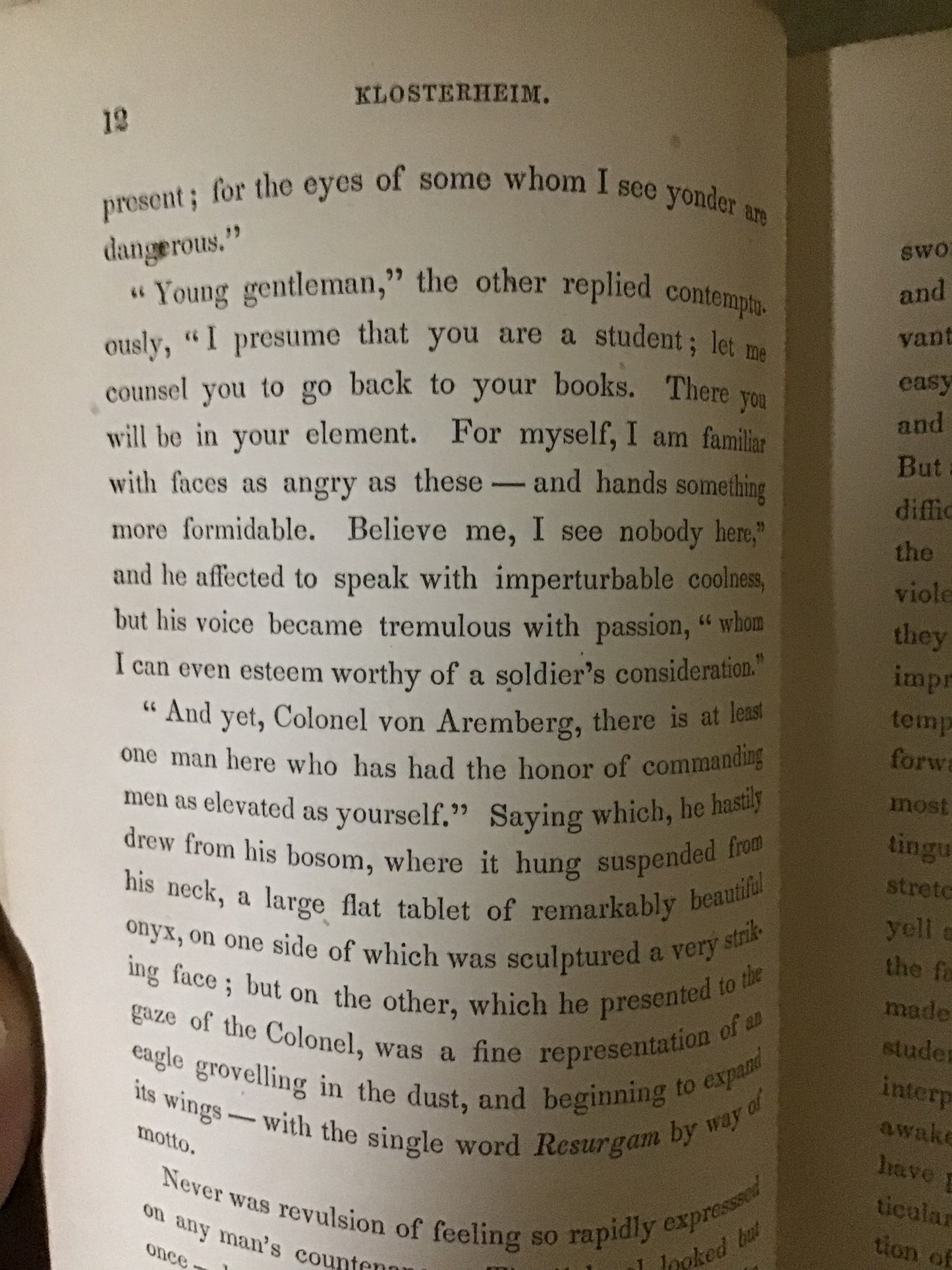 1855 klosterheim or the mask by Thomas De Quincy