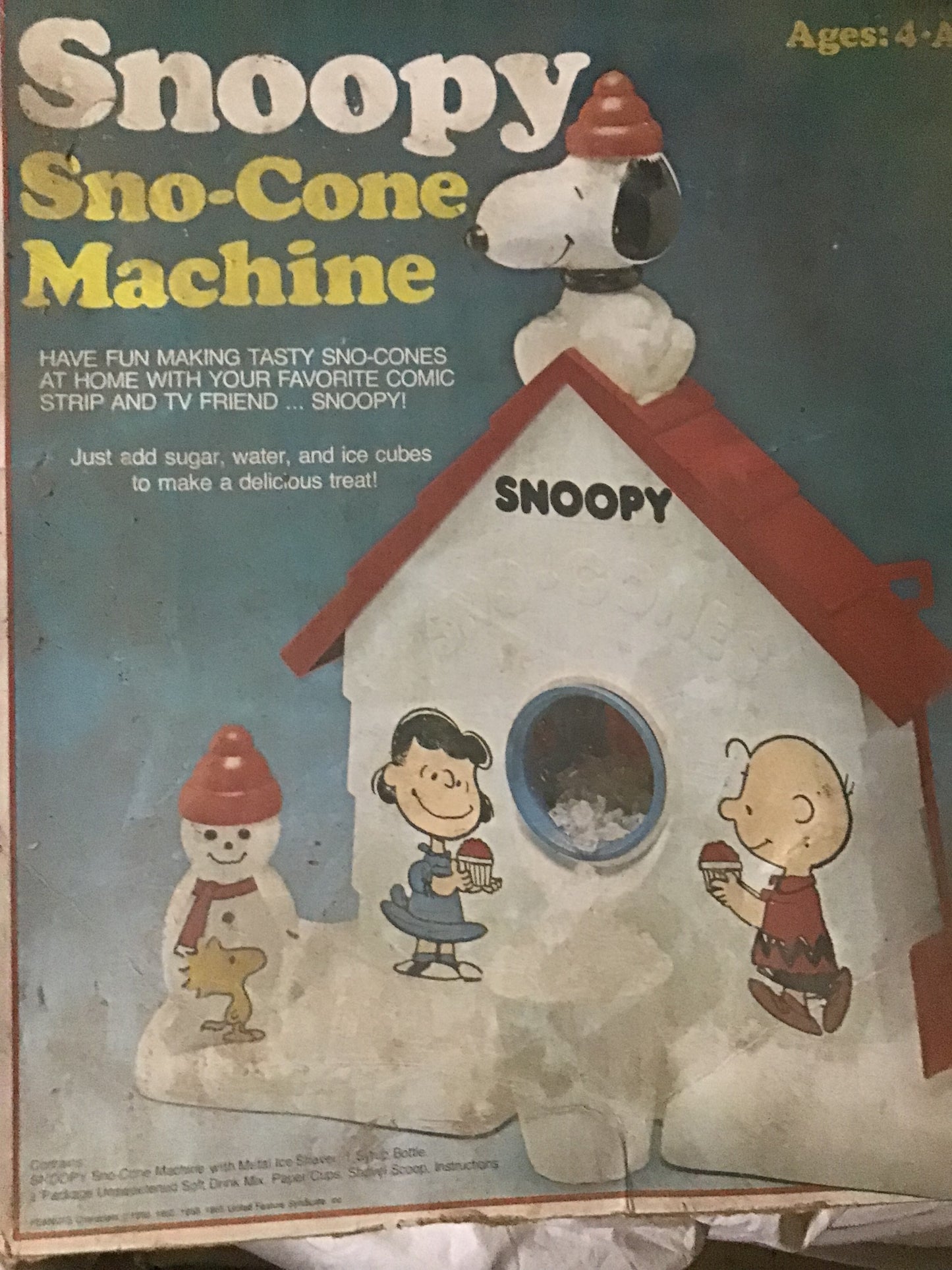 1965 Snoopy Sno-Cone Machine In Box Signed