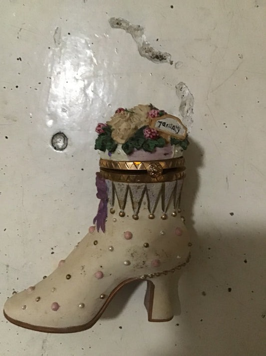 Shoe Ring/Jewelry box Signed