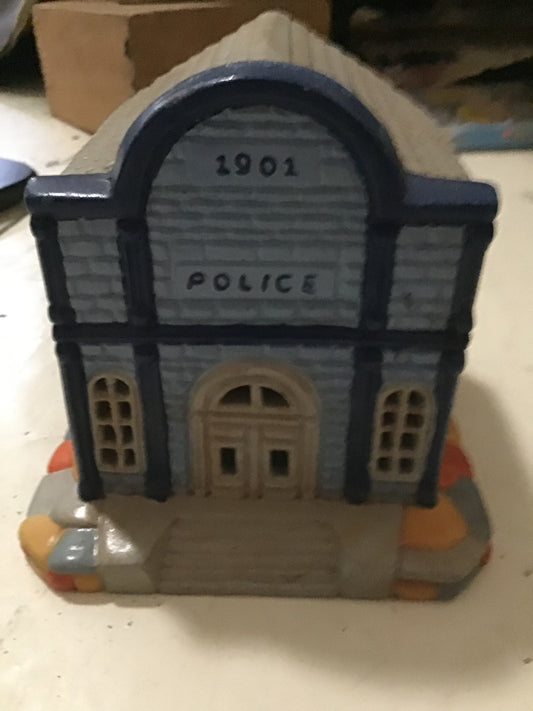 Ceramic Police Station Signed