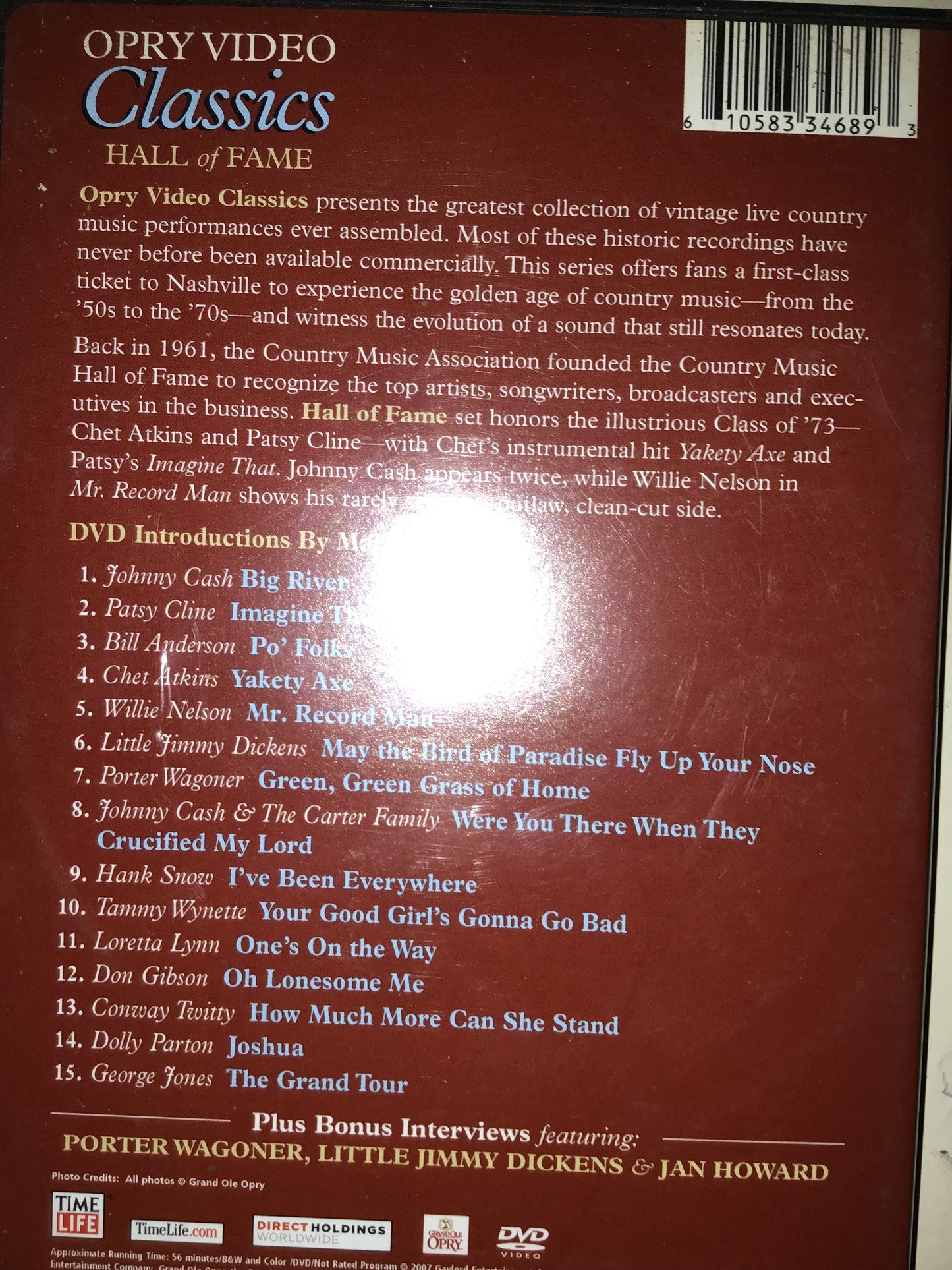 Opry video classics hall of fame dvd