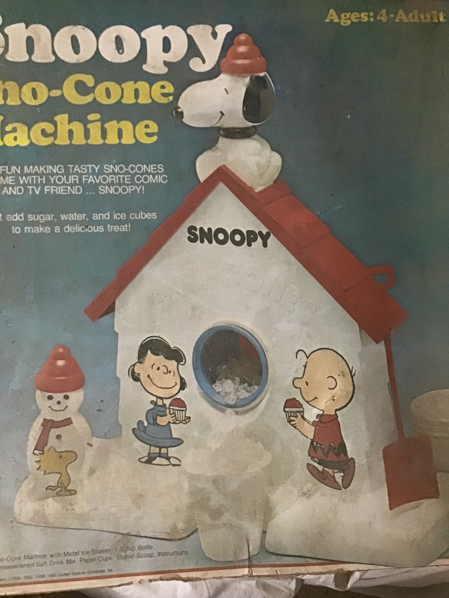 1965 Snoopy Sno-Cone Machine In Box Signed