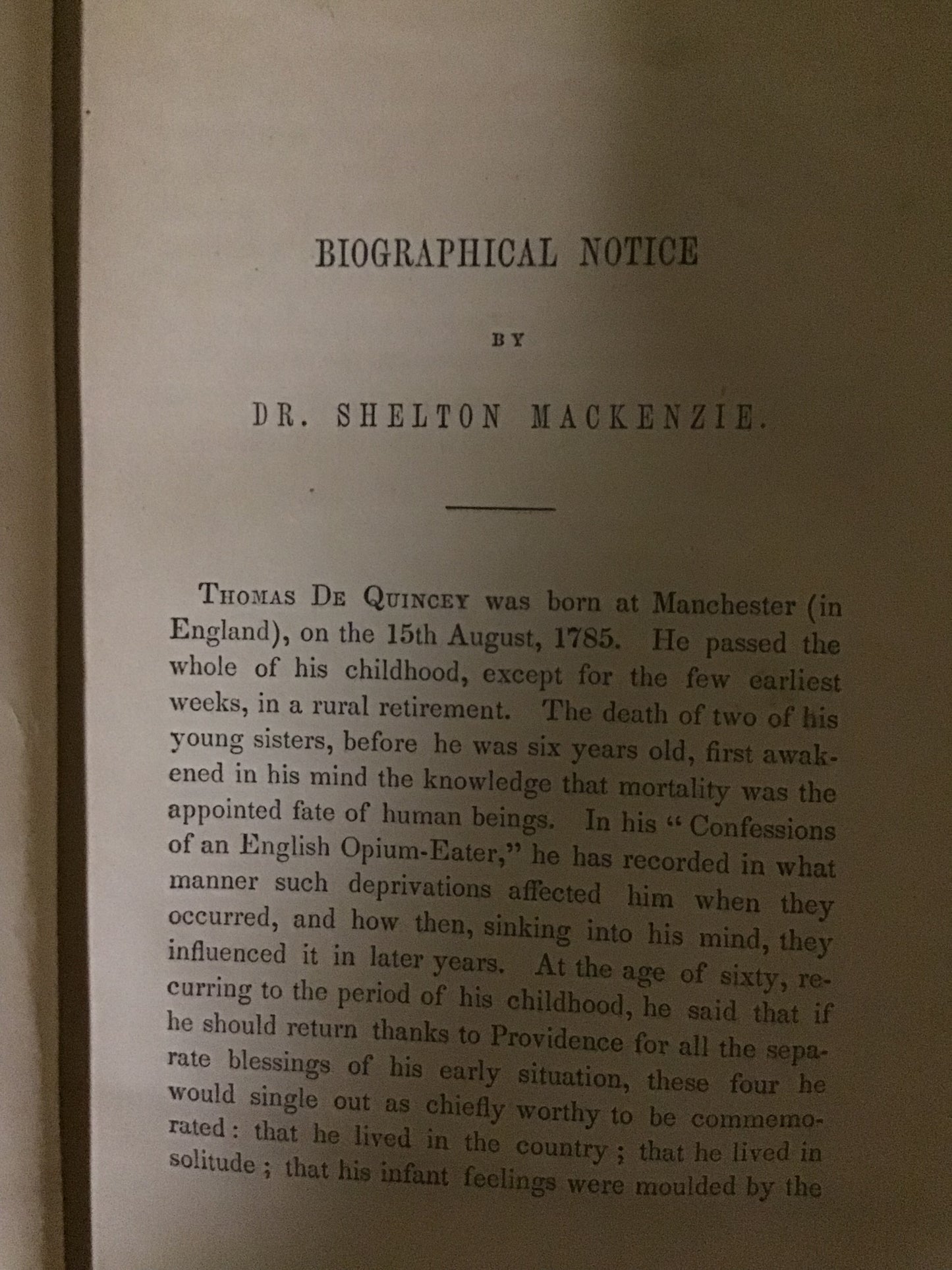 1855 klosterheim or the mask by Thomas De Quincy